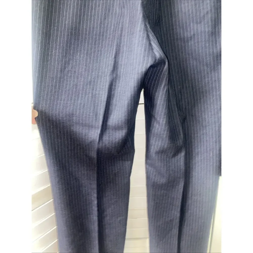 Botany 500 Vintage 50s 60s 3 Piece Pinstriped Dark Navy Wool Suit 42R 36x31
